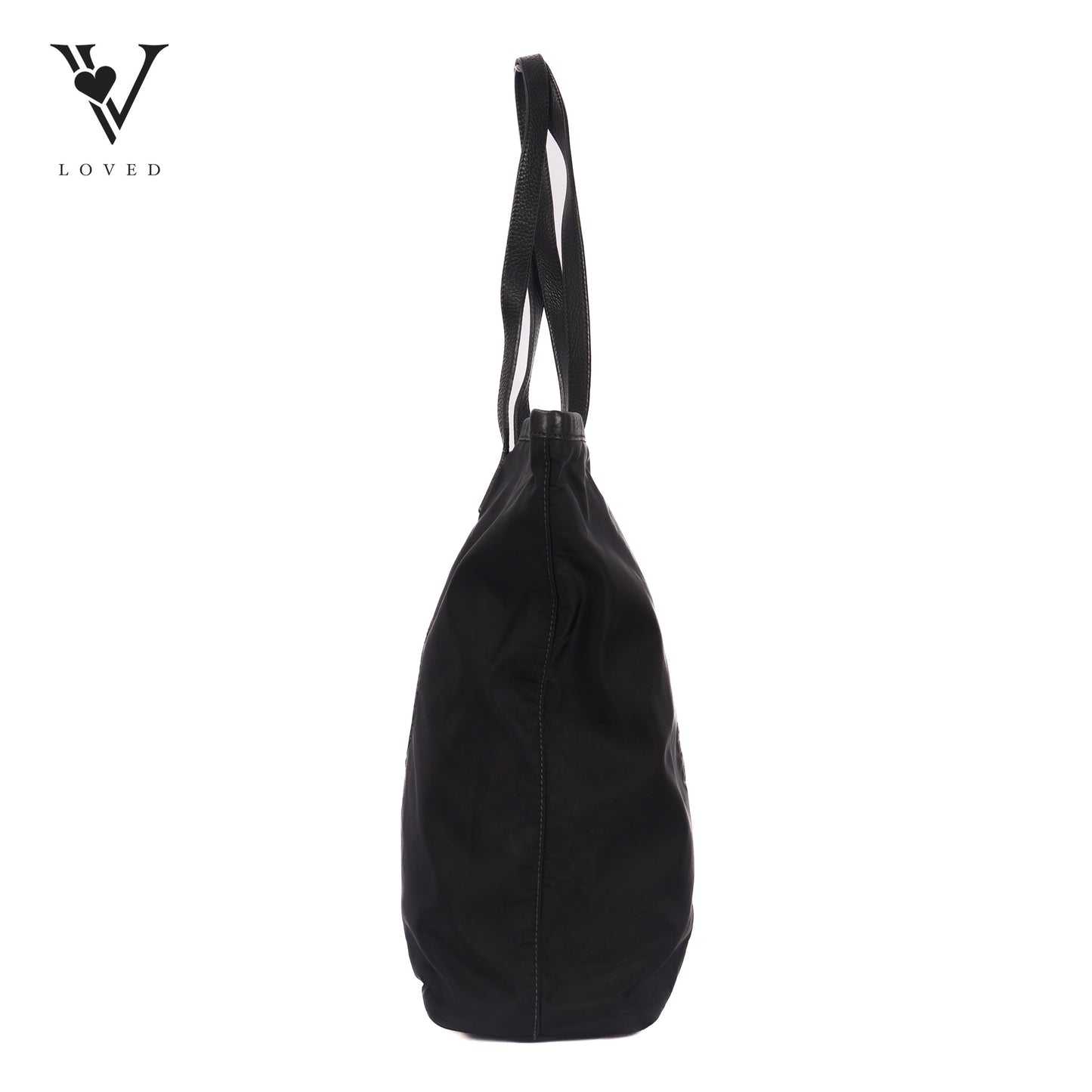 Embroidered Tote Bag In Black Nylon