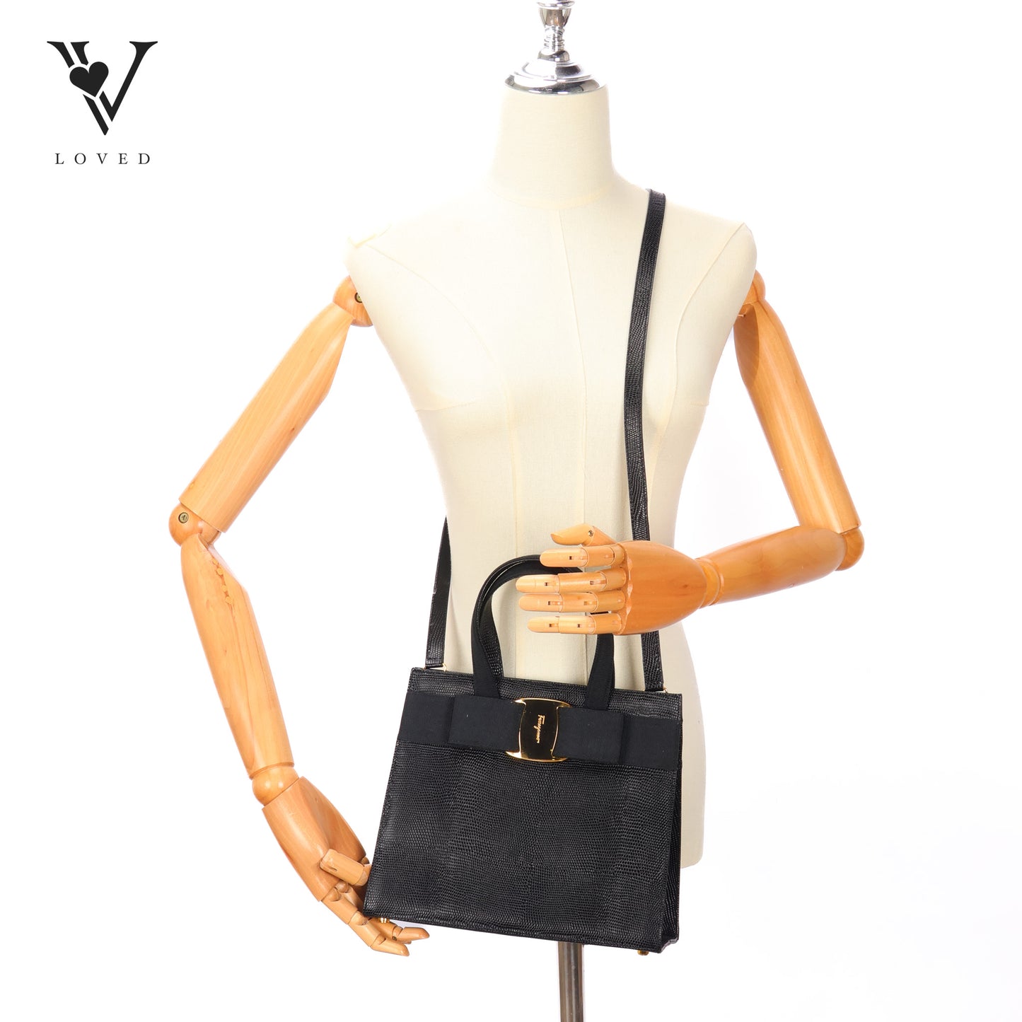 Vara Bow 2 Way Black Pebbled Leather Bag