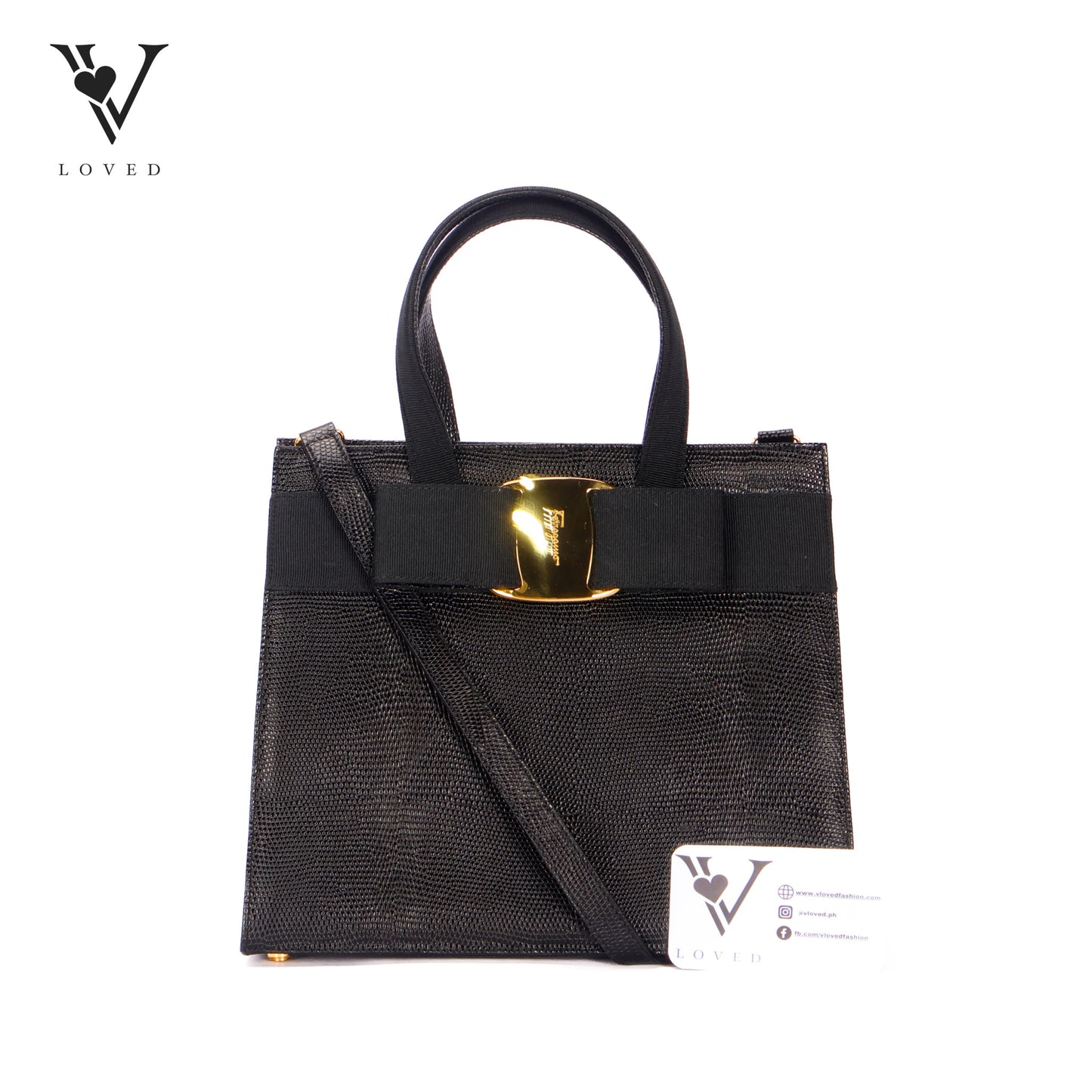 Vara Bow 2 Way Black Pebbled Leather Bag