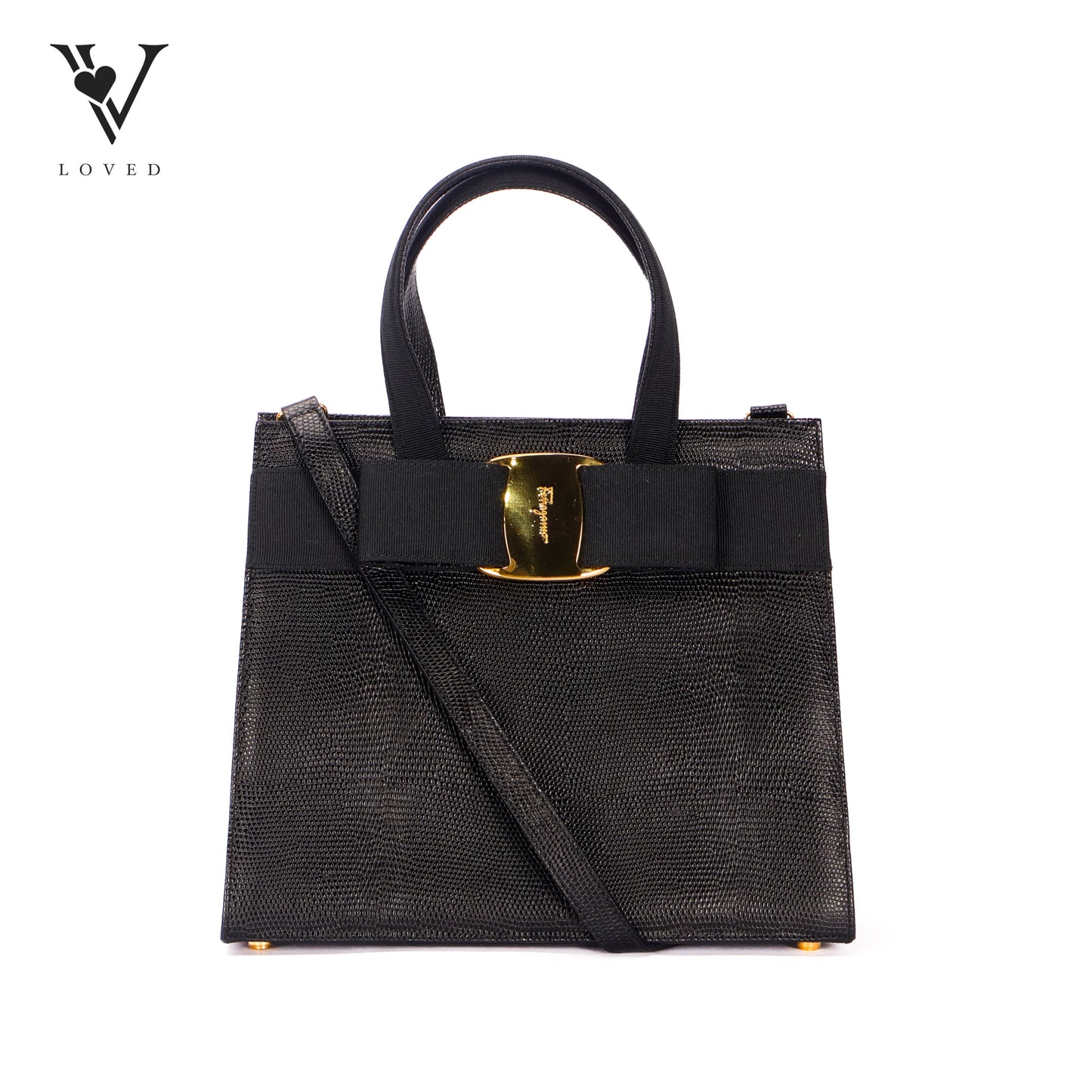 Vara Bow 2 Way Black Pebbled Leather Bag