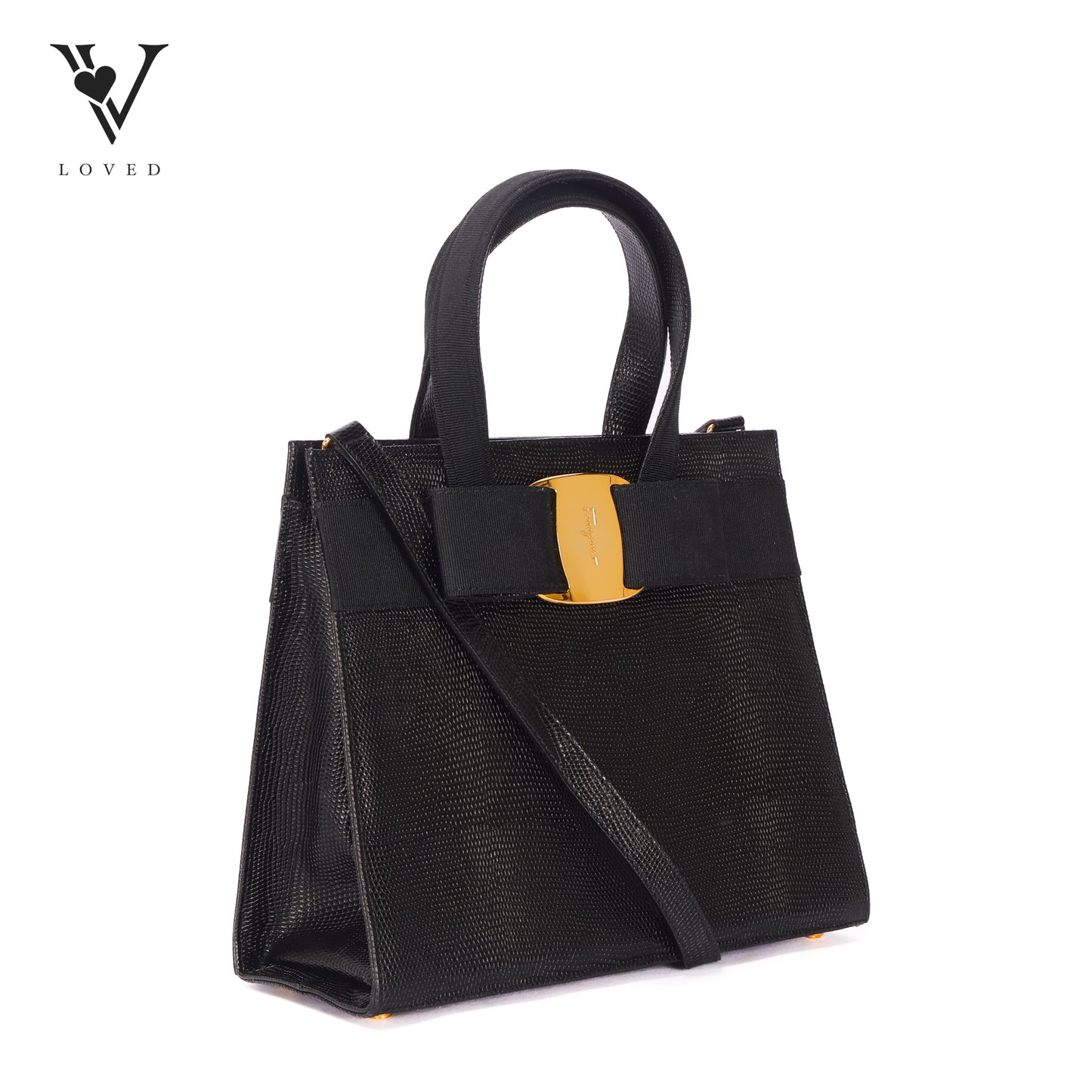 Vara Bow 2 Way Black Pebbled Leather Bag