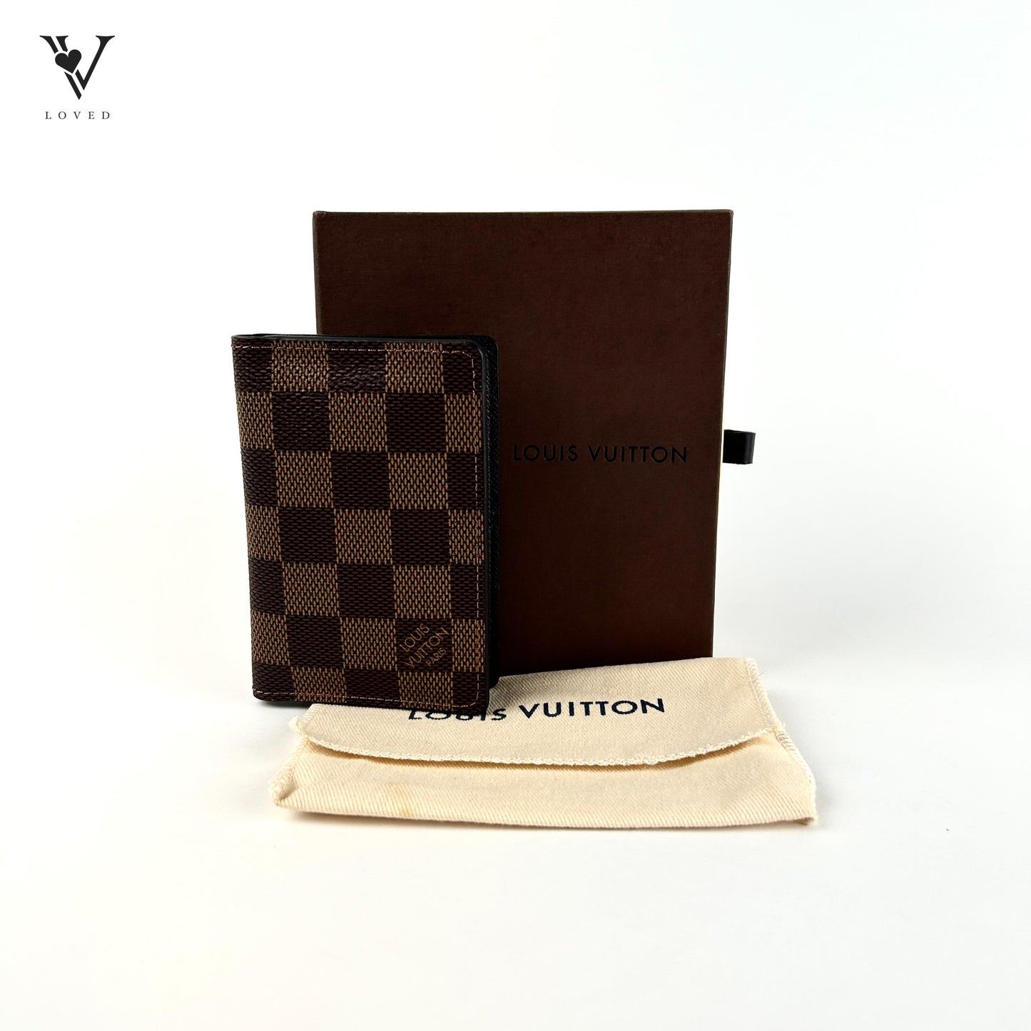 Business Card Holder in Damier Ebene Canvas