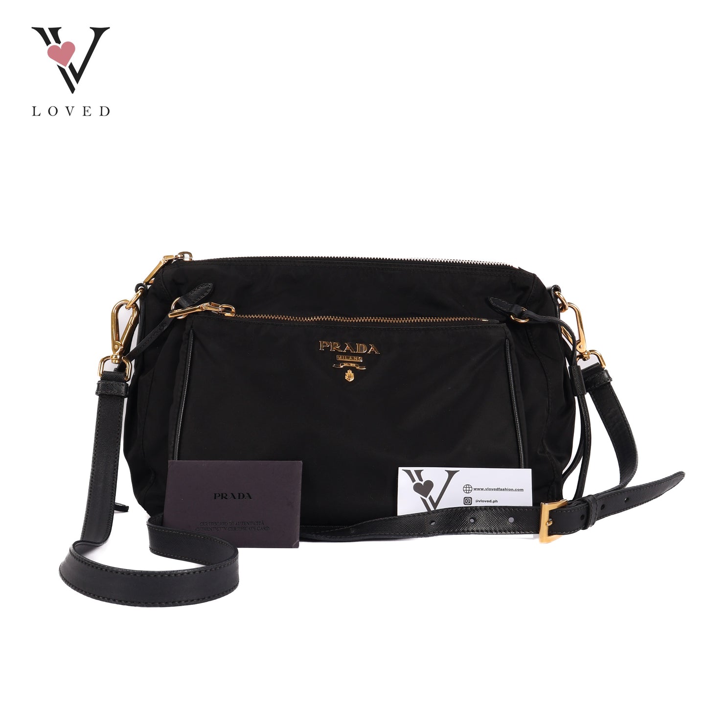 Tessuto Crossbody Bag Black In Nylon