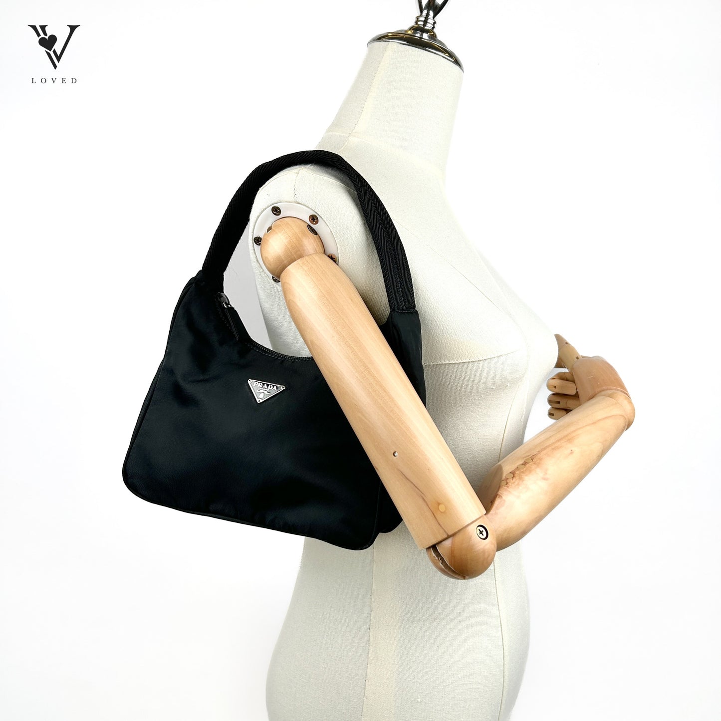 Tessuto Nylon Sport Mini Shoulder Bag in Black Nylon