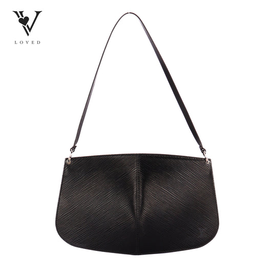 Demi Lune Pochette In Black Epi Leather