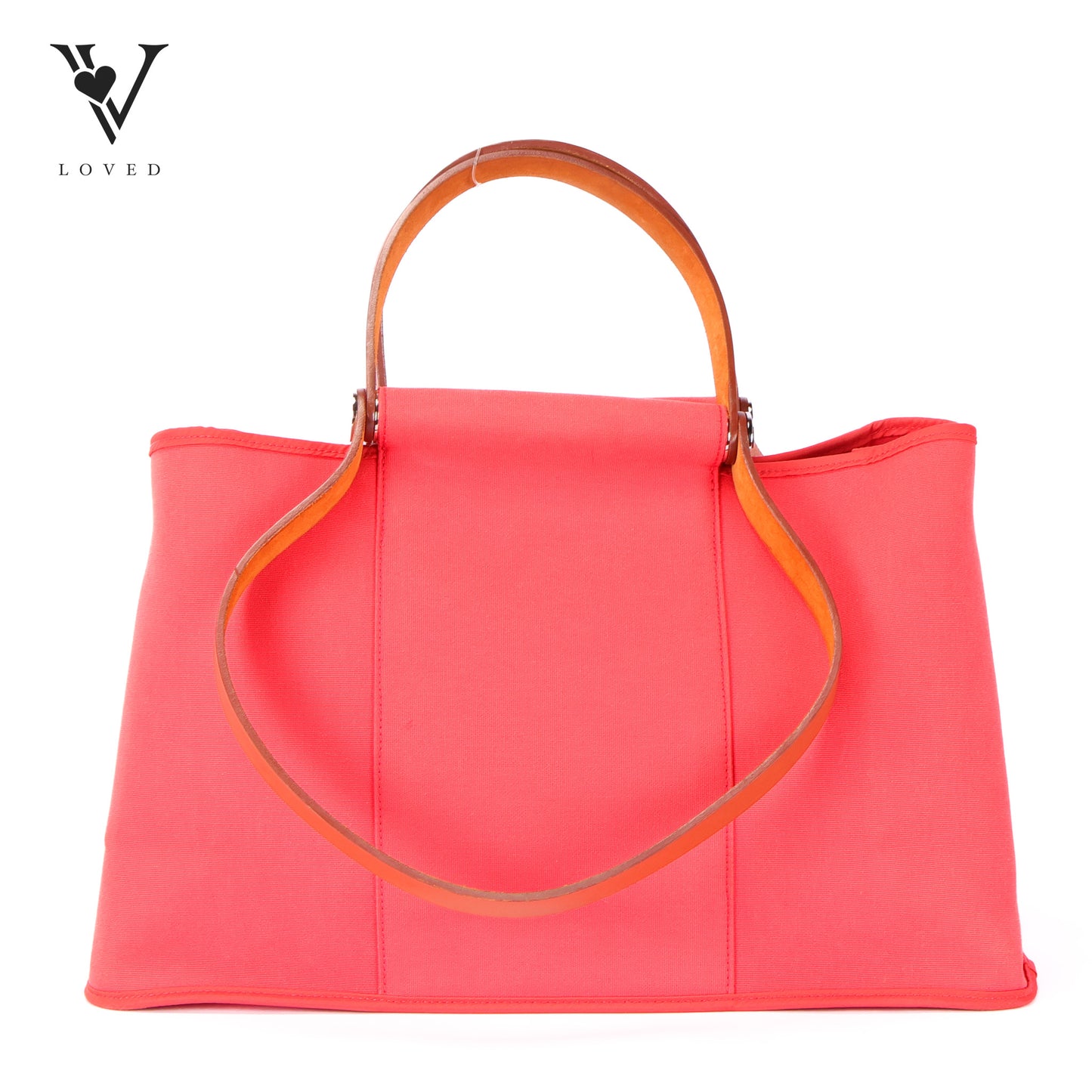 Cabag Tote In Rose Jaipur Canvas With Barenia Leather Handles