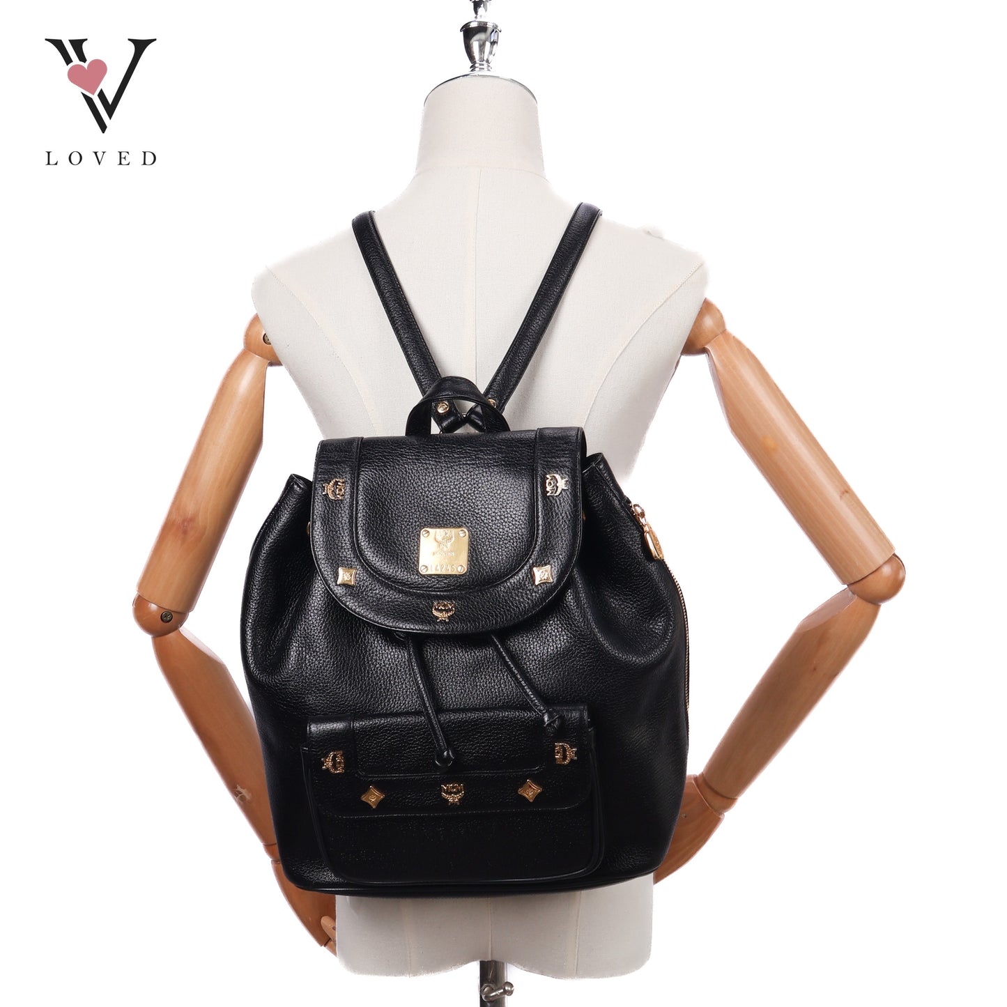 Vintage Backpack In Black Leather