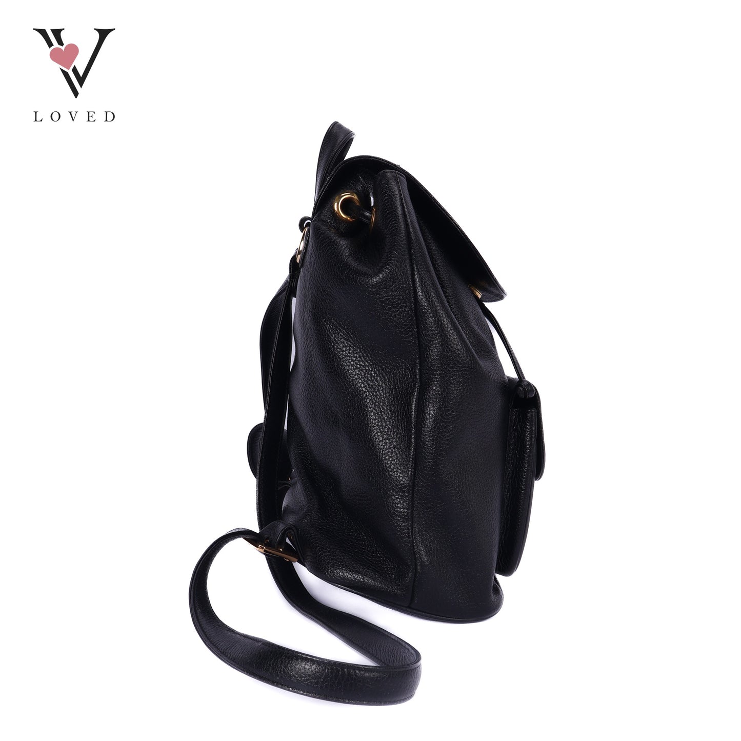 Vintage Backpack In Black Leather