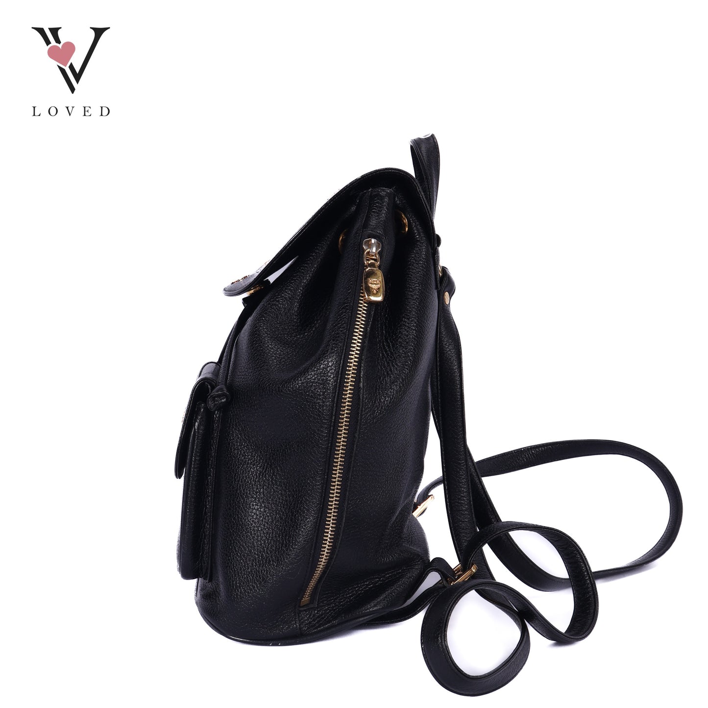 Vintage Backpack In Black Leather