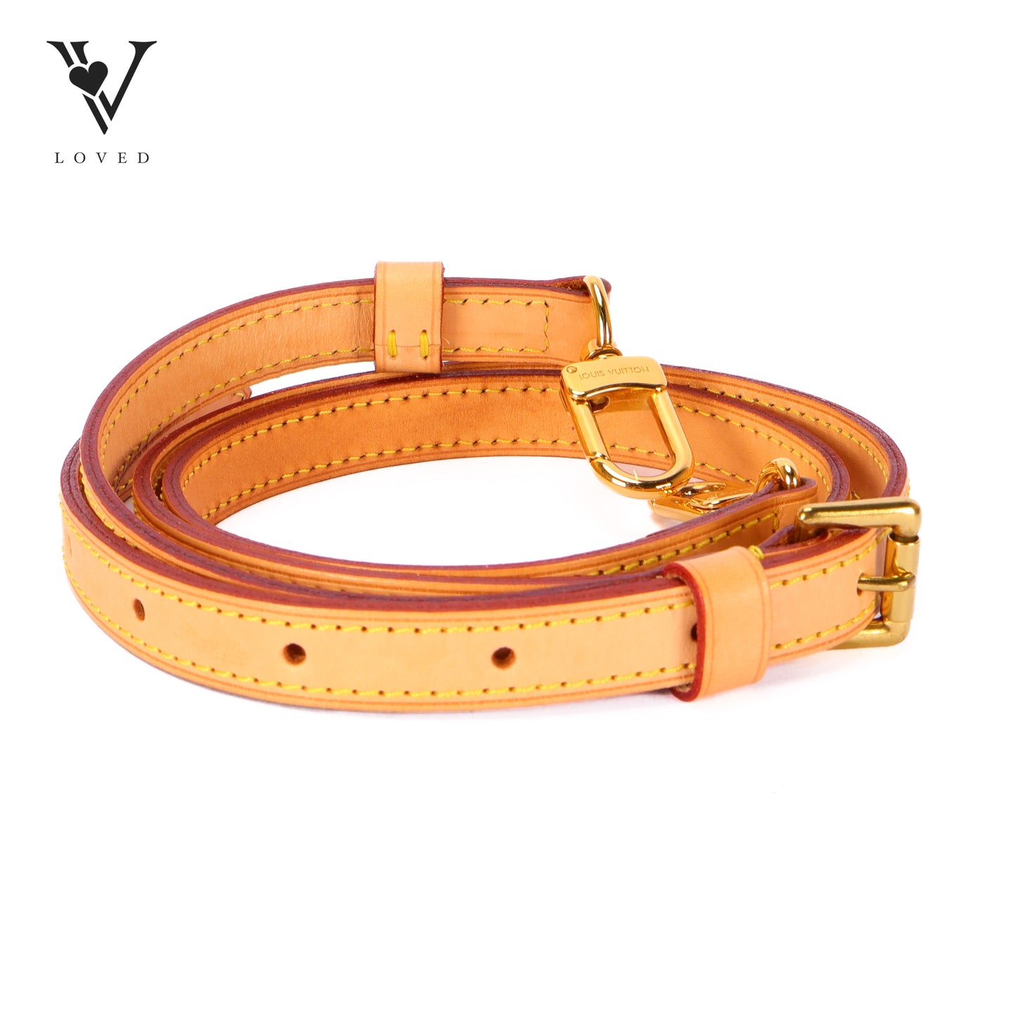 Vachetta Leather Adjustable Shoulder Strap In GHW