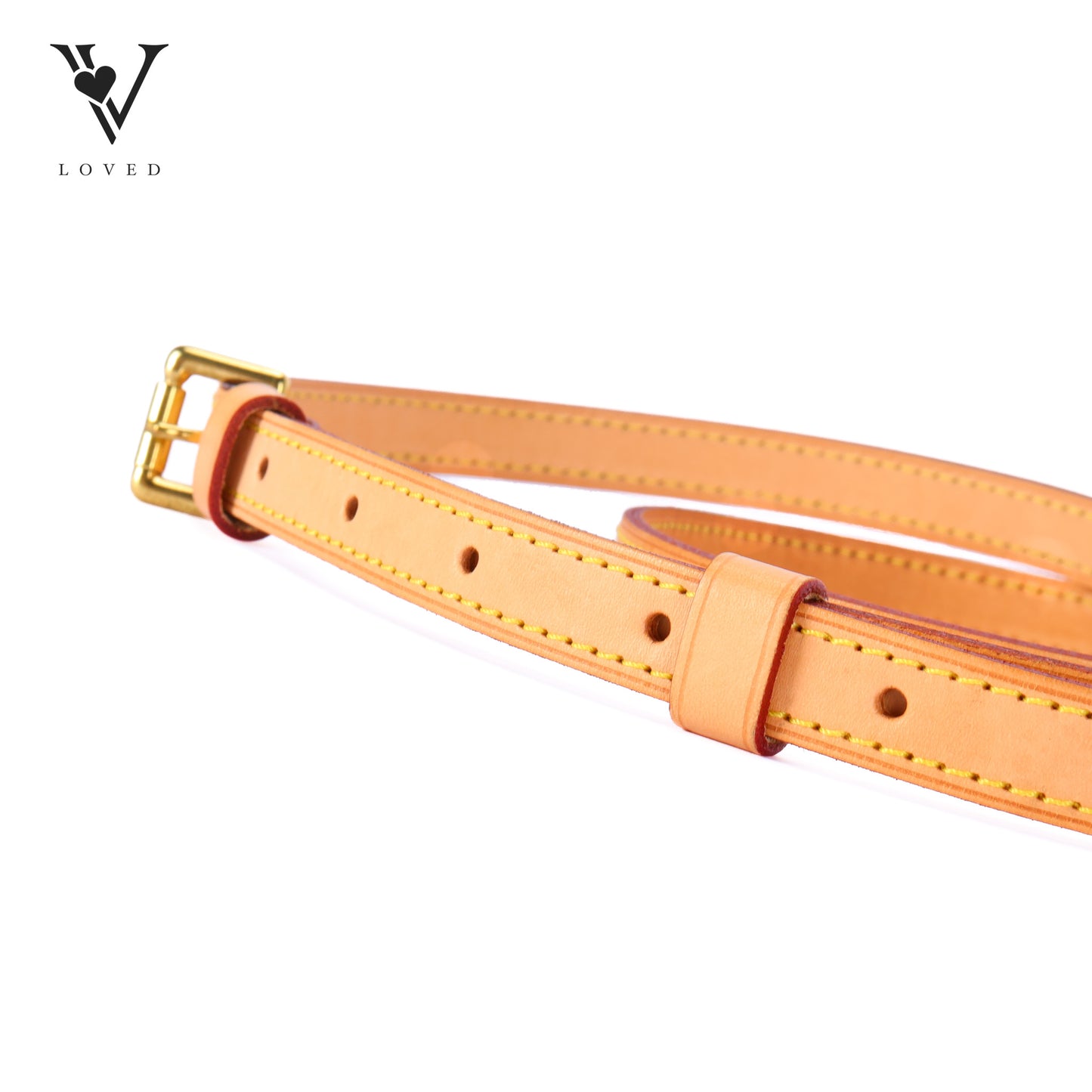 Vachetta Leather Adjustable Shoulder Strap In GHW