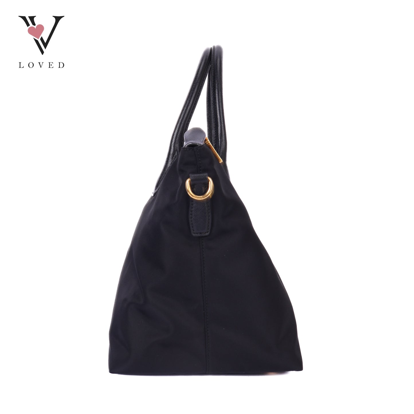 Nylon Tessuto in Black Nylon Tote bag