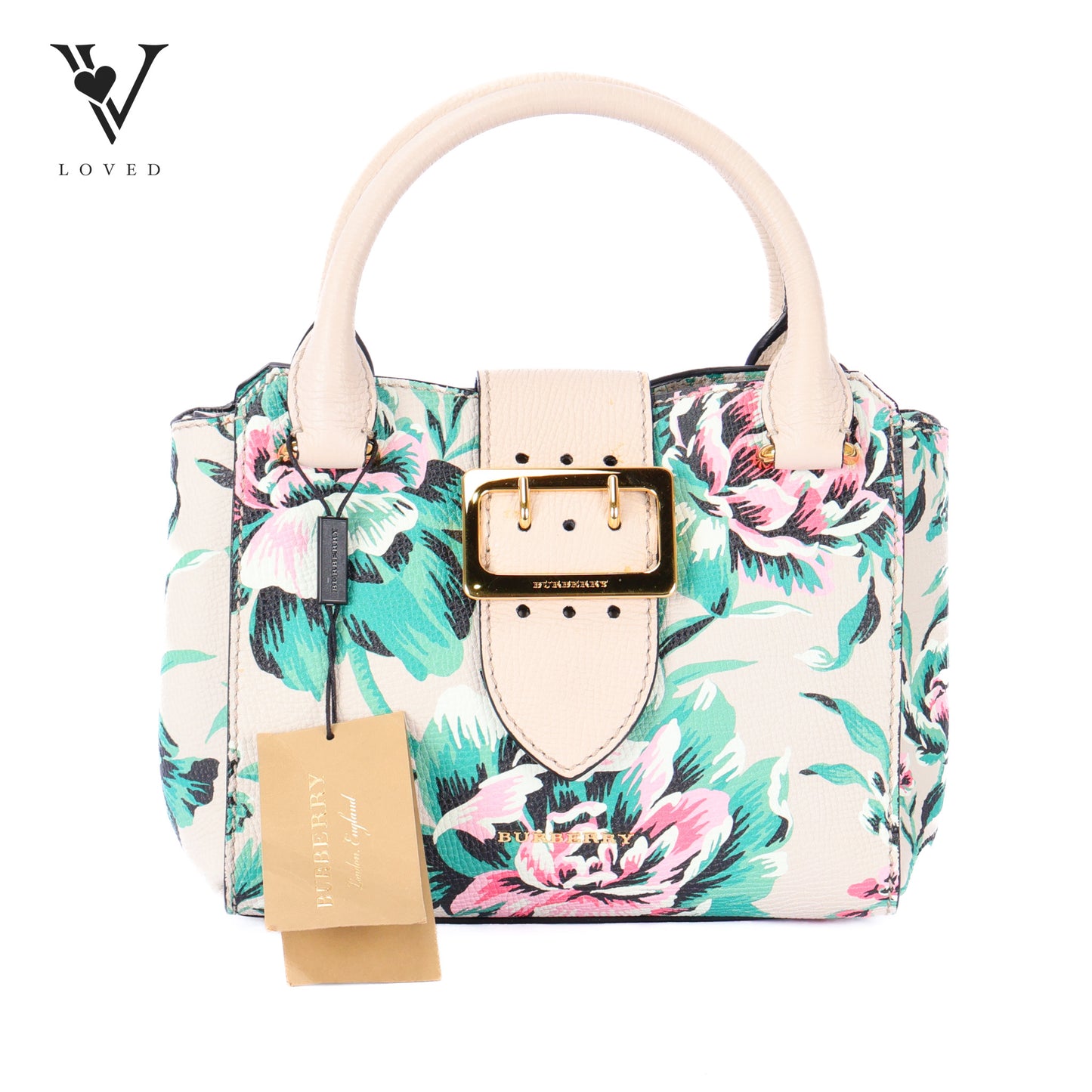 Buckle Tote Printed Leather