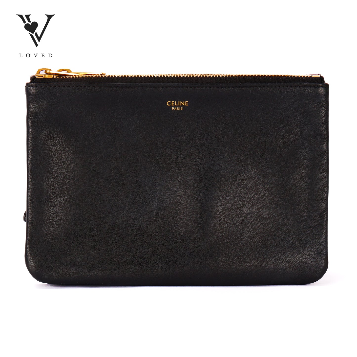 Trio Crossbody Bag In Black Smooth Lambskin Leather