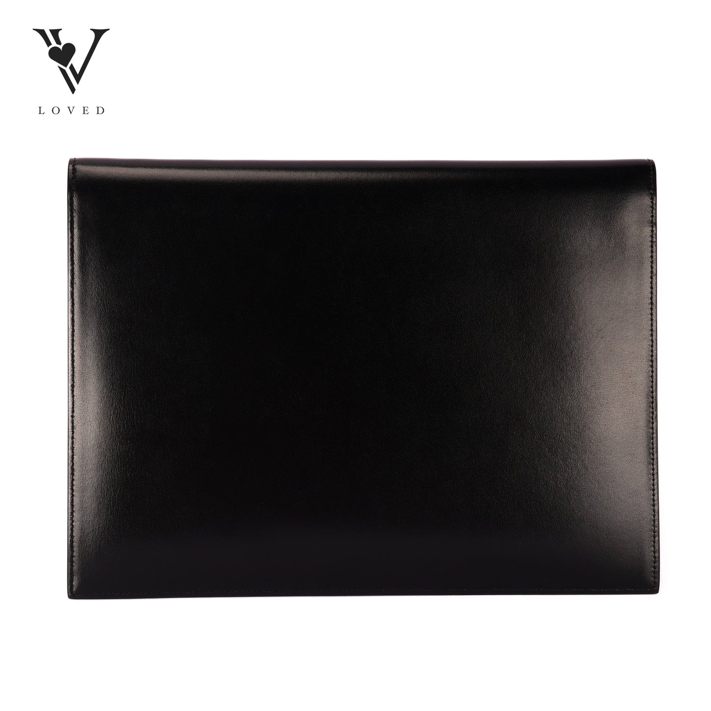 Black Uptown Pouch In Shiny Smooth Leather