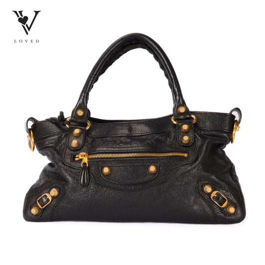 Classic City In Black Agneu Leather