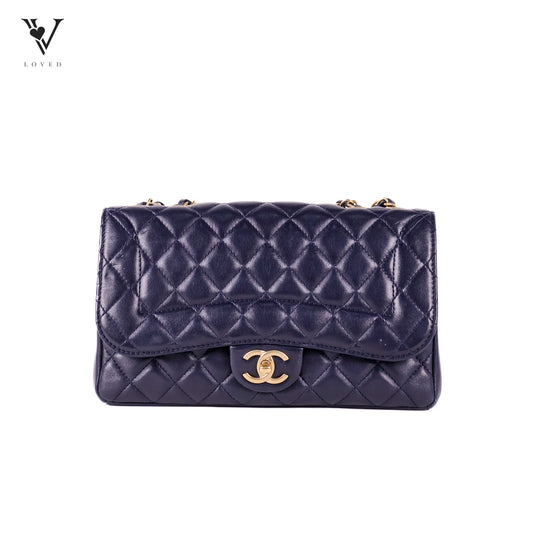 Mademoiselle Quilted Flap In Navy Blue