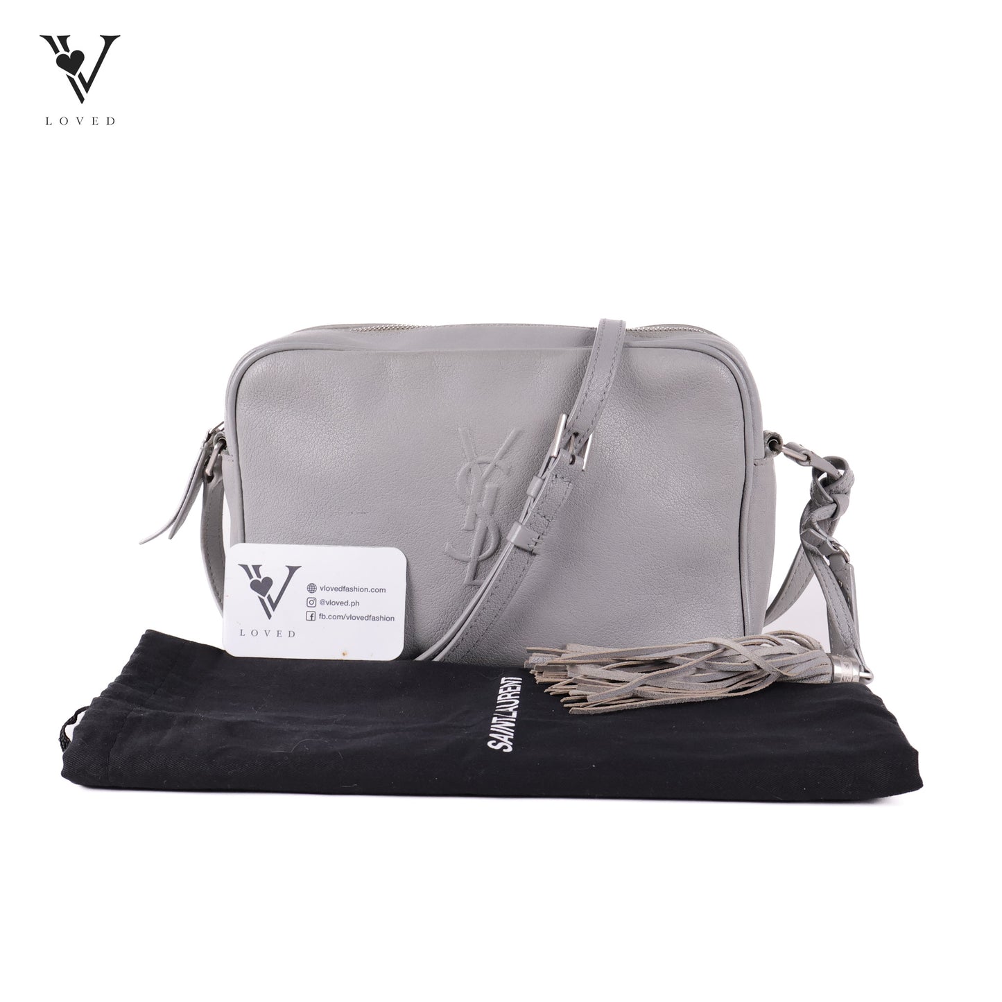 Lou Camera Bag In Gray  Leather