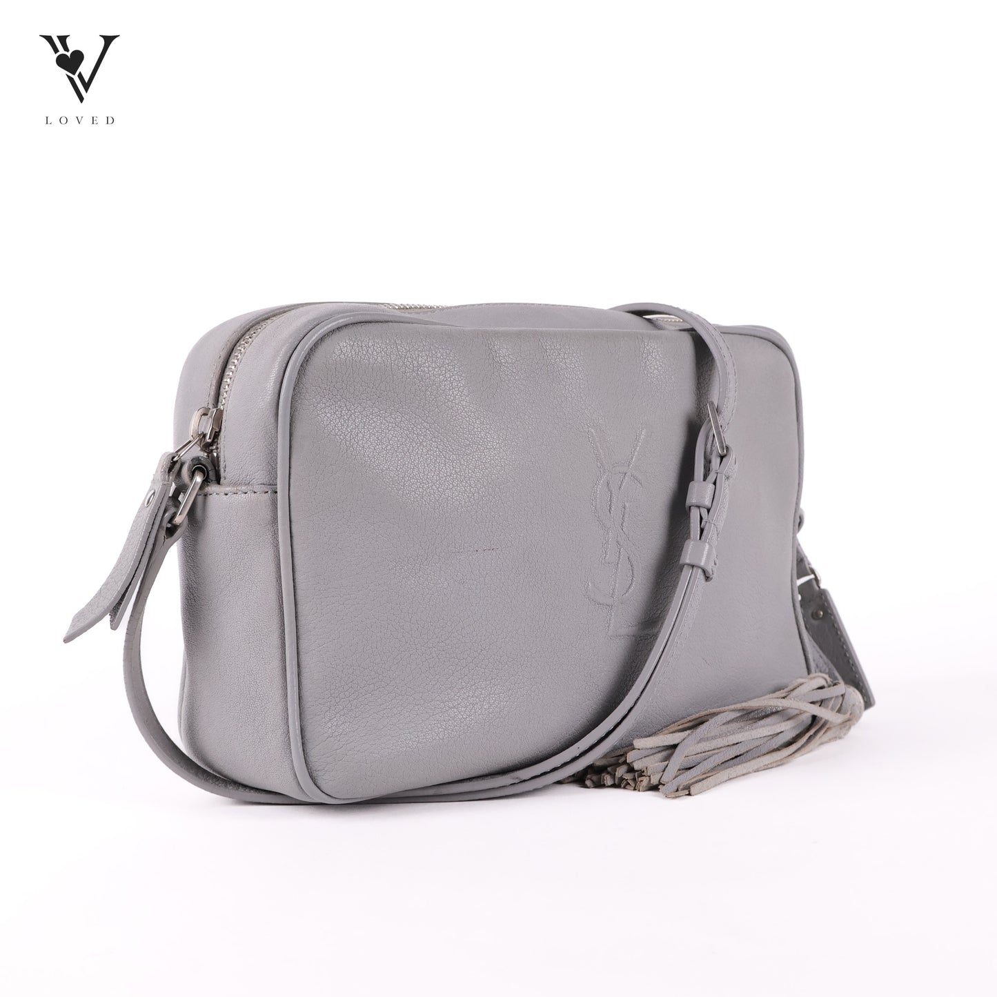 Lou Camera Bag In Gray  Leather