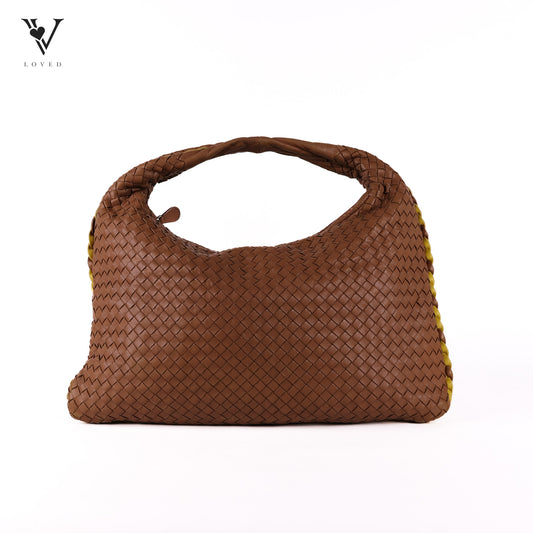 Hobo Intrecciato Leather Shoulder Bag