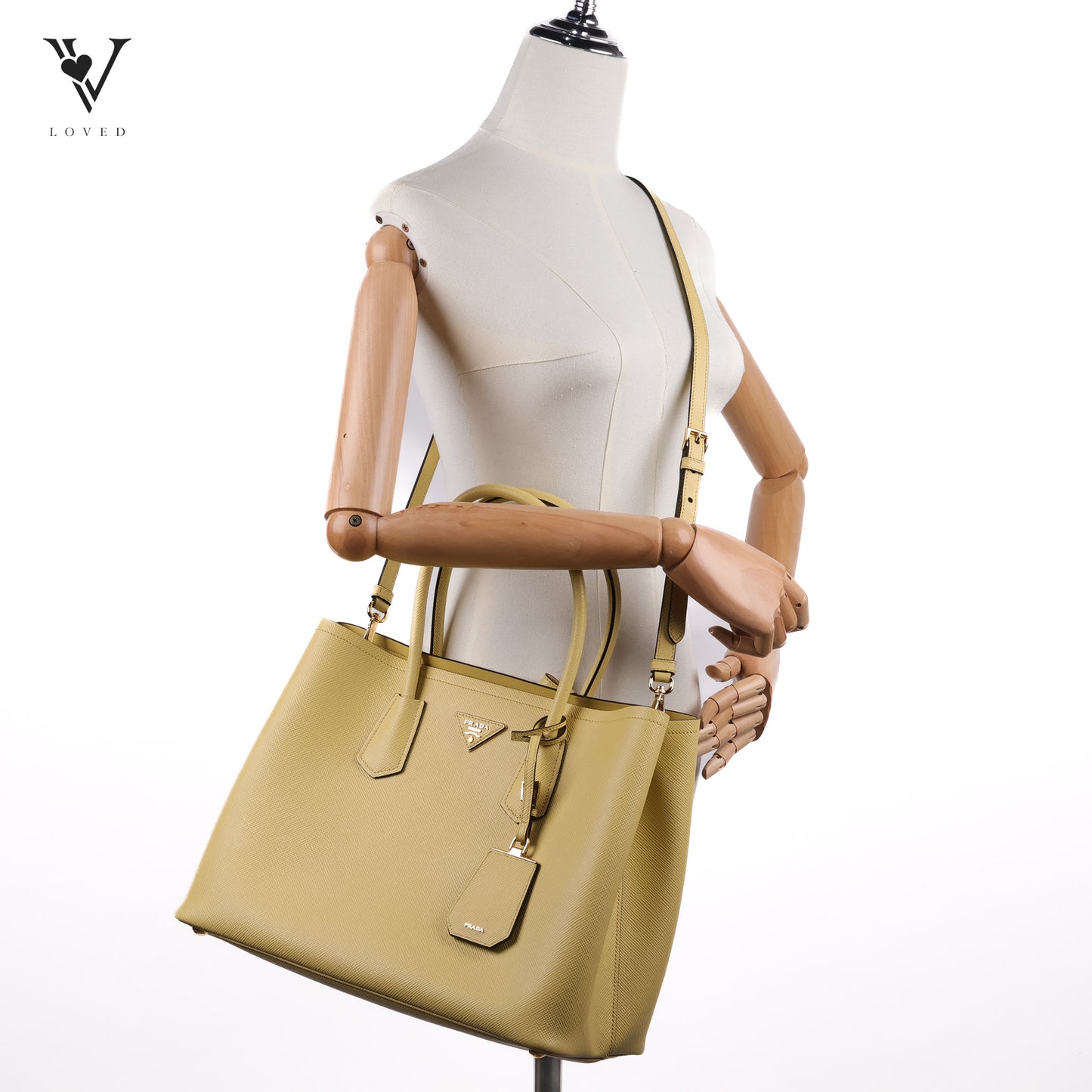 Prada Sunny Yellow Double Saffiano Leather Bag