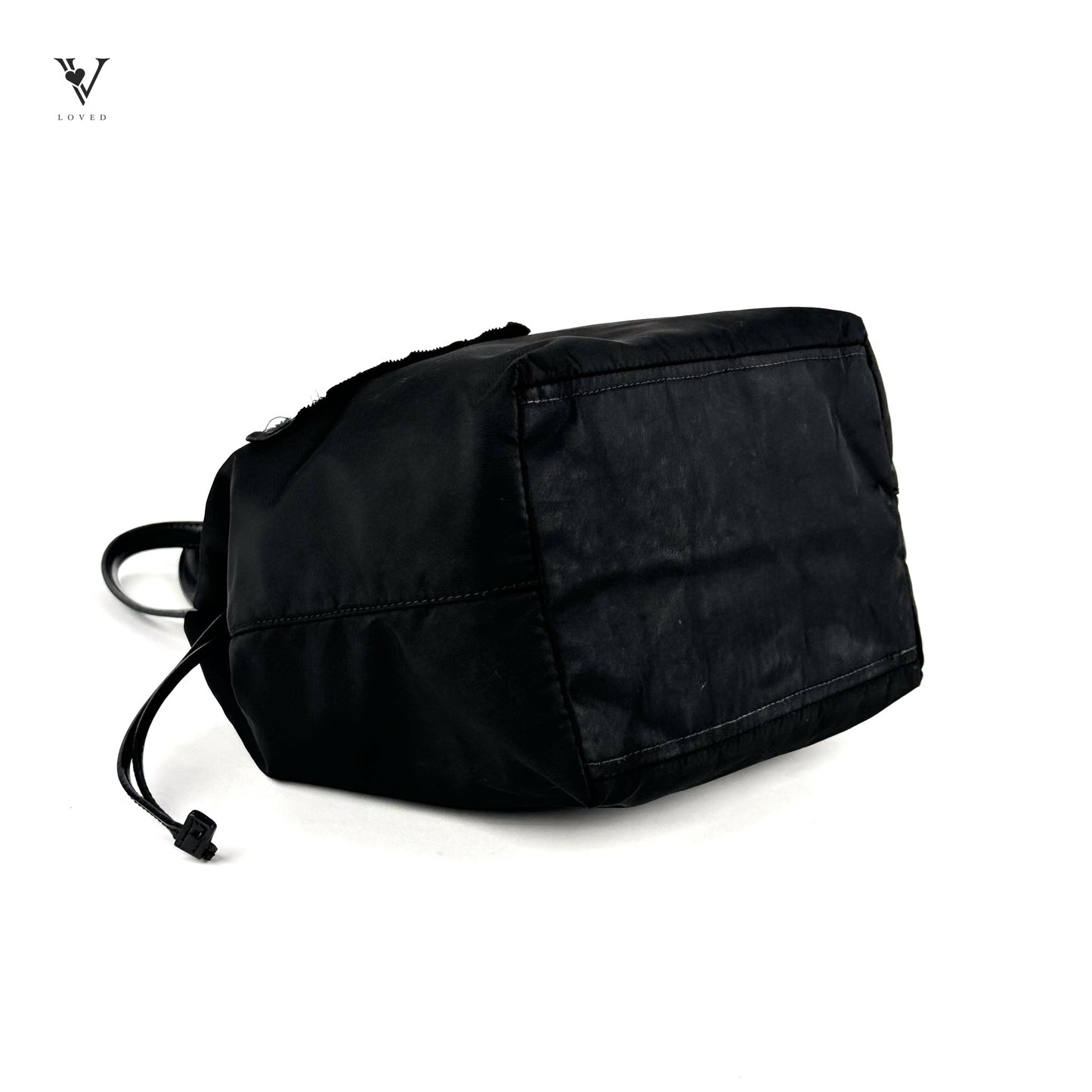 Nylon Handbag (Nero Triangle Embroidered Design)