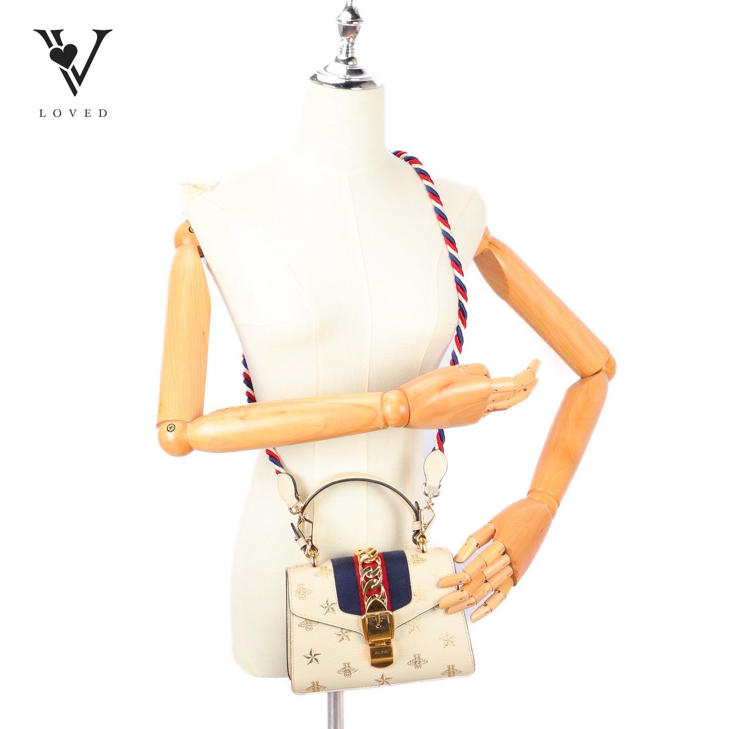 Mini Sylvie Top Handle Bag GHW In White Leather