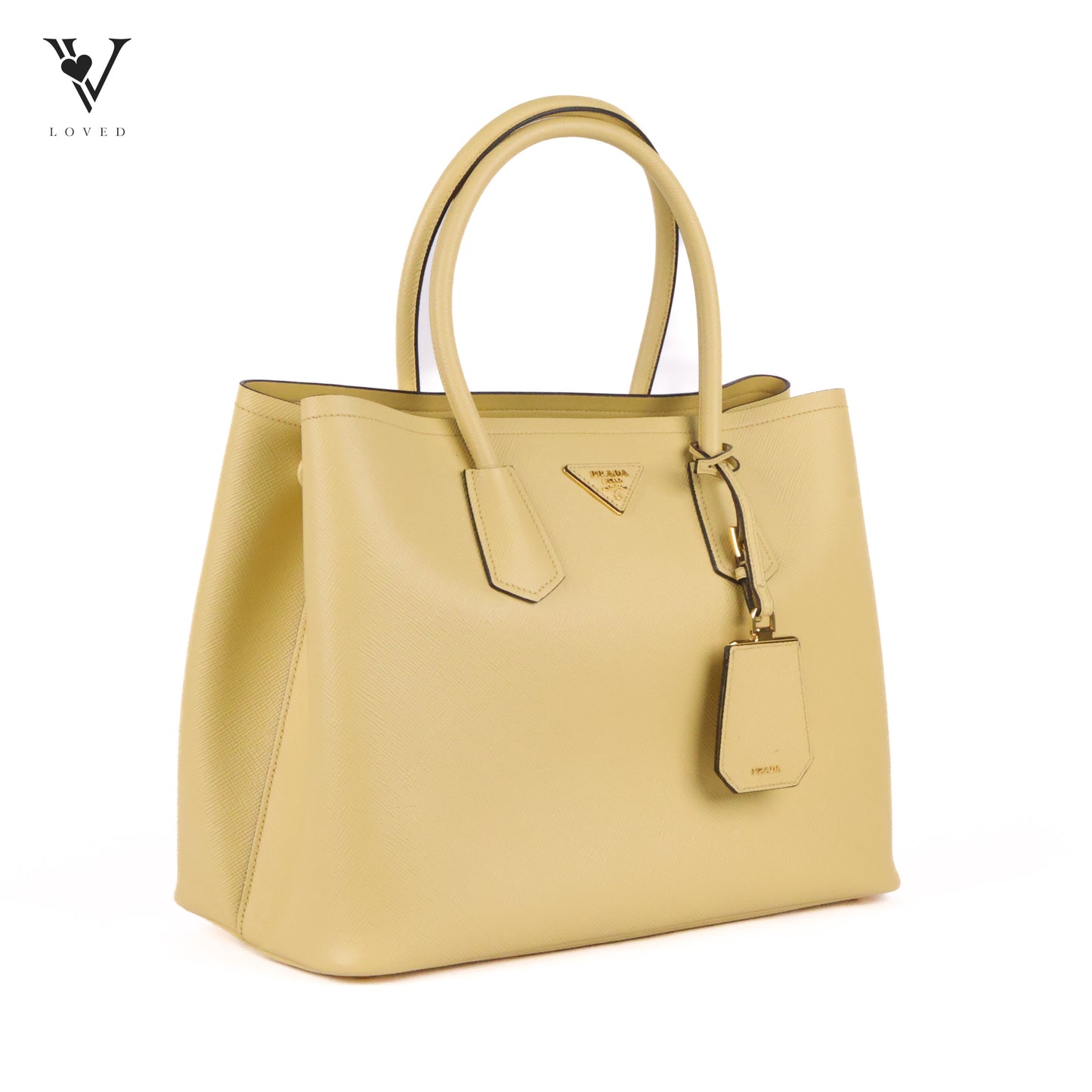 Prada Sunny Yellow Double Saffiano Leather Bag