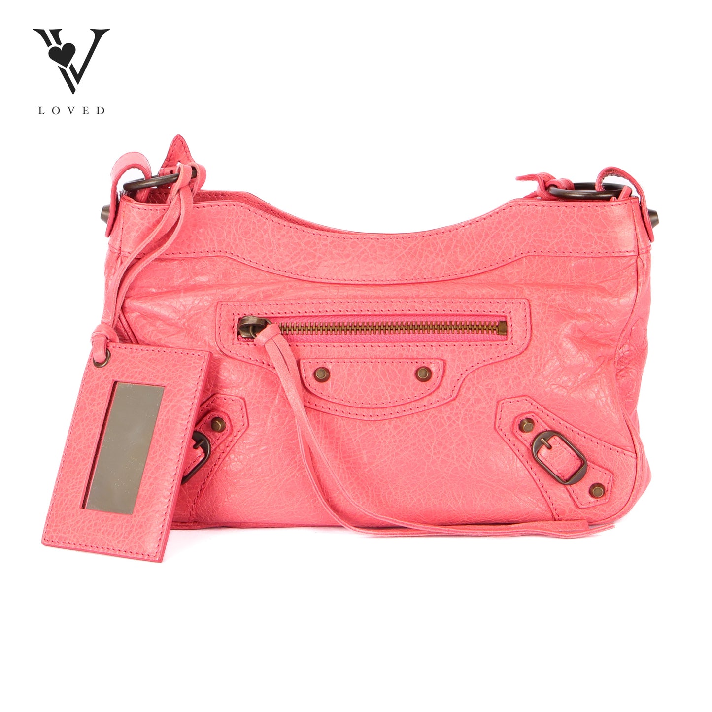 Hip Leather Crossbody Bag In Pink