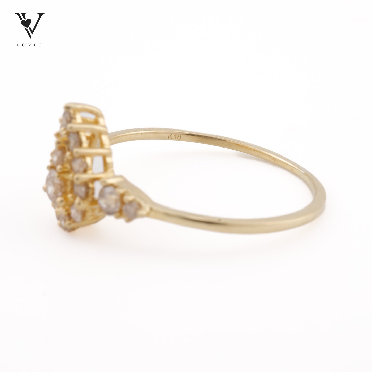 Celestial Pear Ring in Yellow Gold