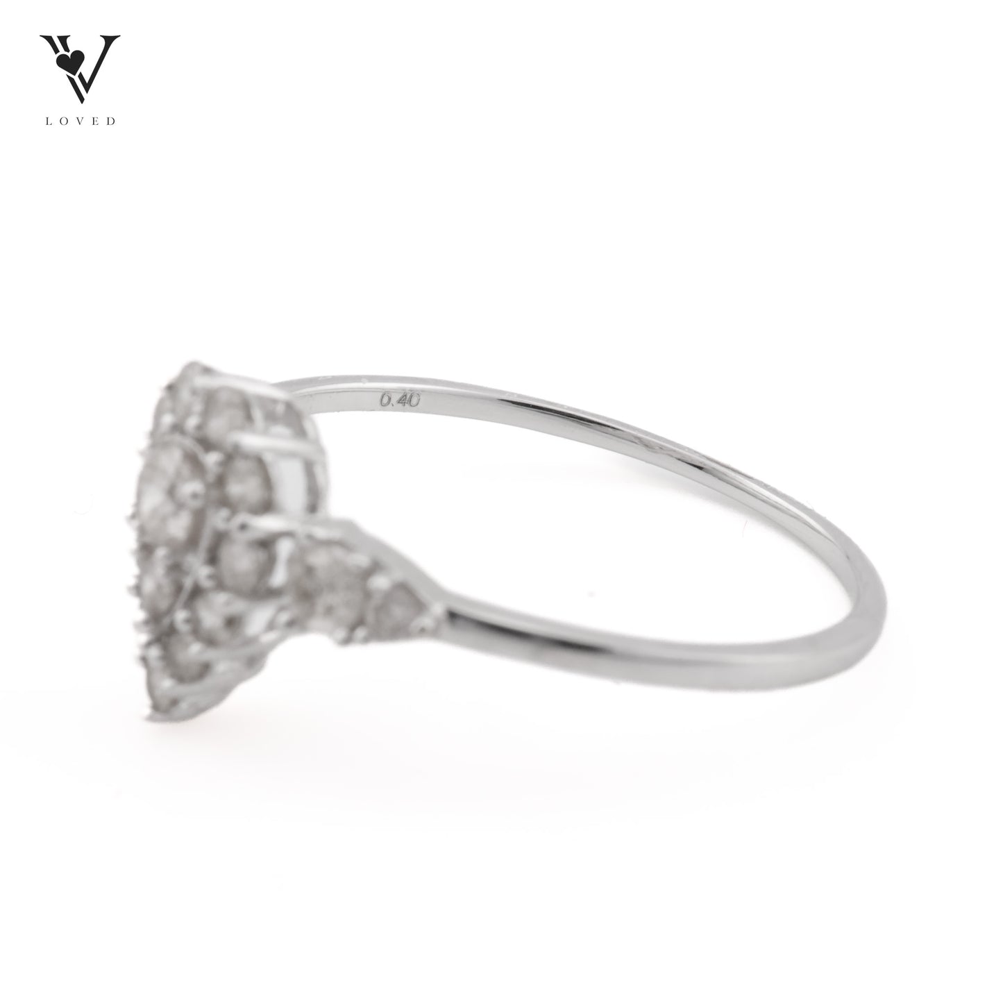 Celestial Pear Ring in White Gold