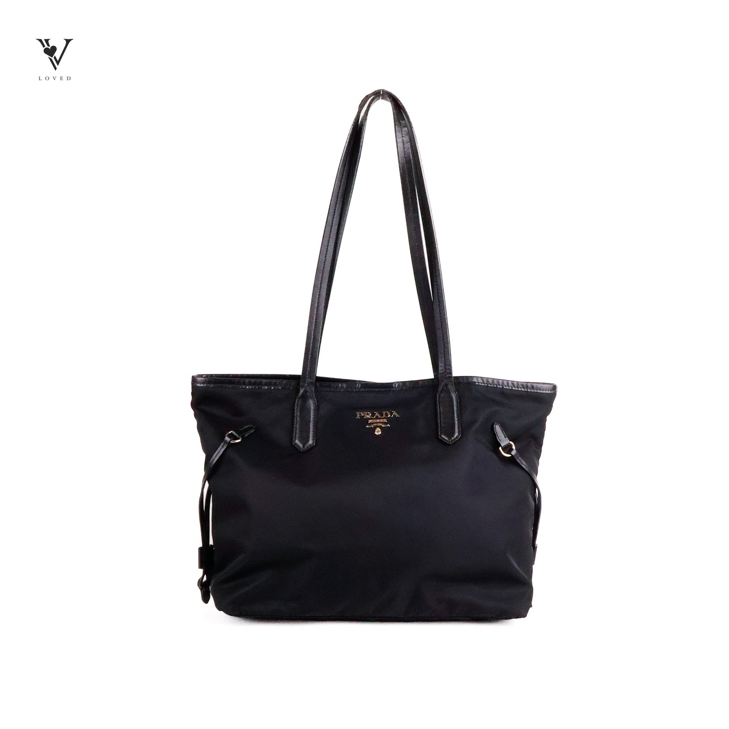 Saffiano Black Tessuto Tote Bag