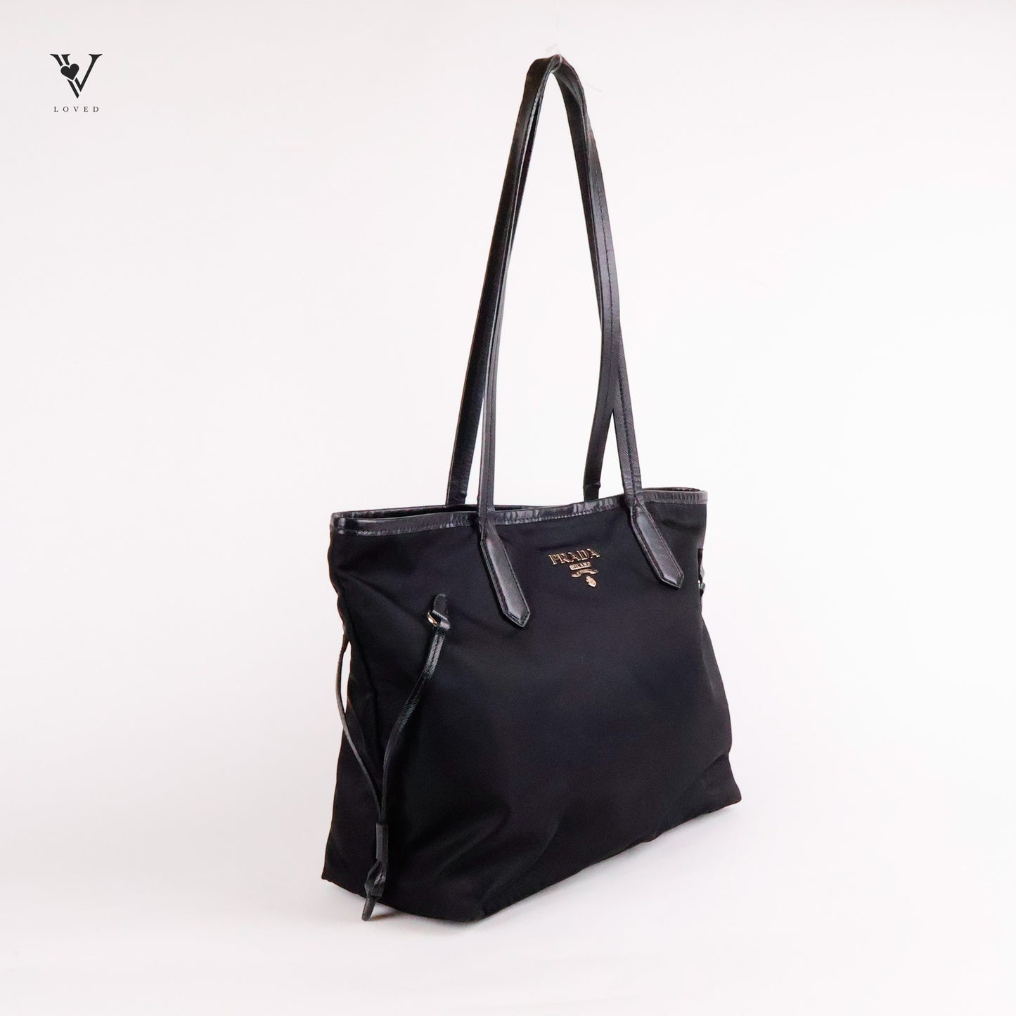 Saffiano Black Tessuto Tote Bag