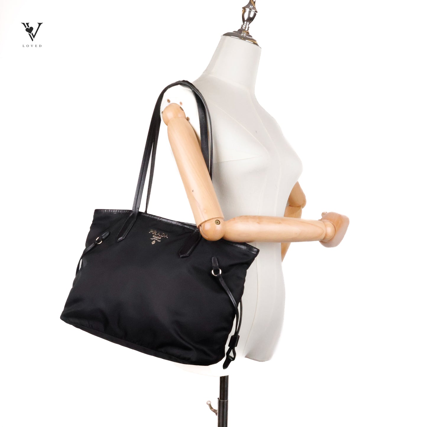 Saffiano Black Tessuto Tote Bag