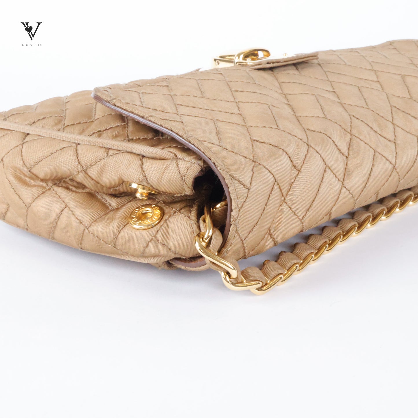 Quilted Tessuto Nylon Chain Flap Bag