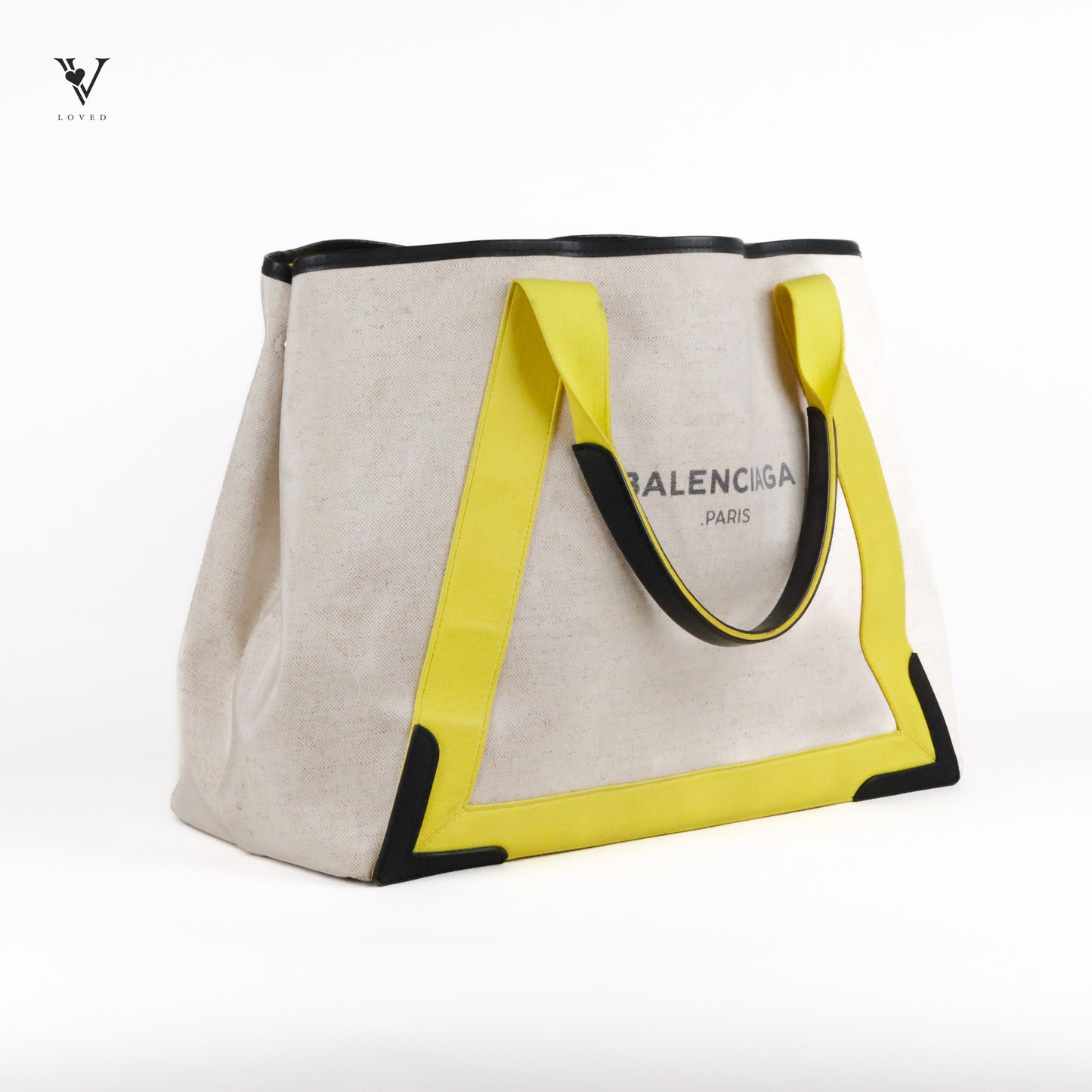 Tricolor Coated Canvas And Leather cabas Tote